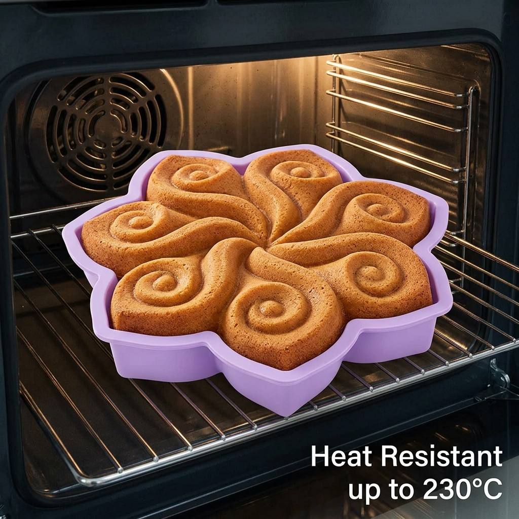 Quality Kitchen Gadgets - Large Flower Silicone Cake Mold Spiral
