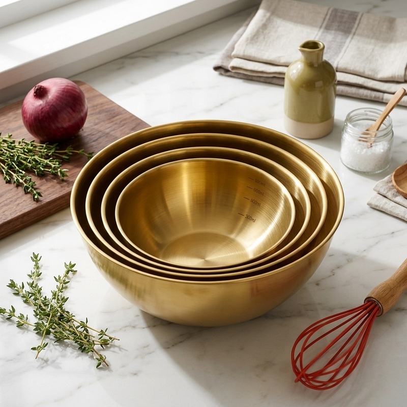Quality Kitchen Gadgets - 3PCS Stainless Steel Mixing Bowls Set,