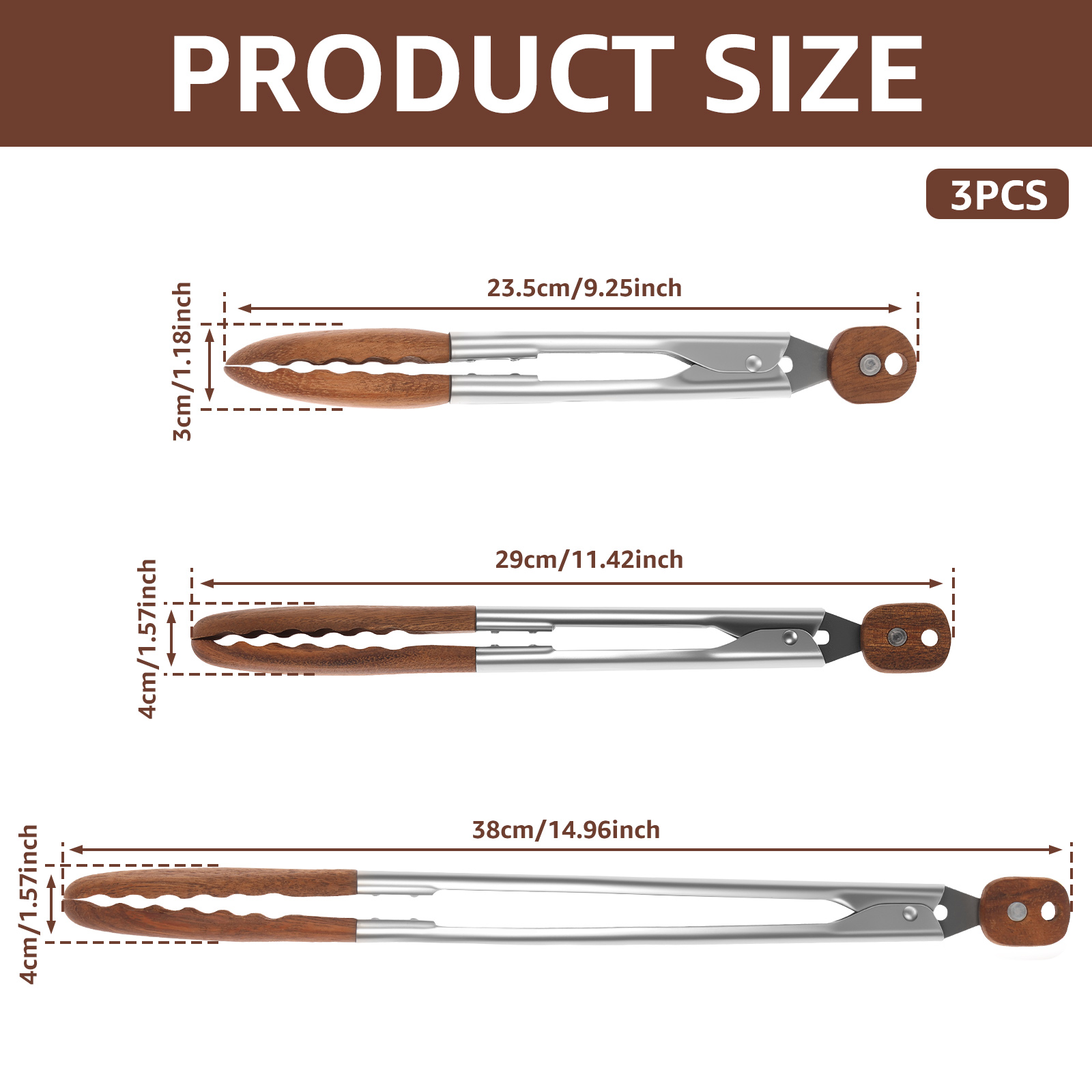 2/3 Pcs Food Tongs Walnut Wood - огляд і ціна Kitchen Gadgets You Need