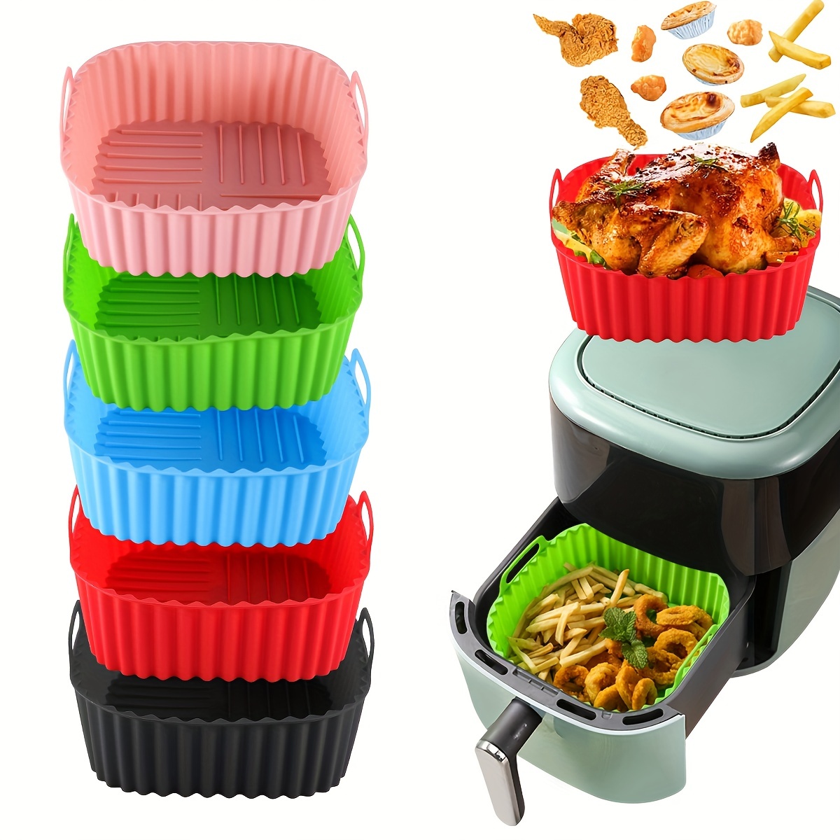 1 square silicone air fryer li - огляд і ціна Kitchen Gadgets Baking