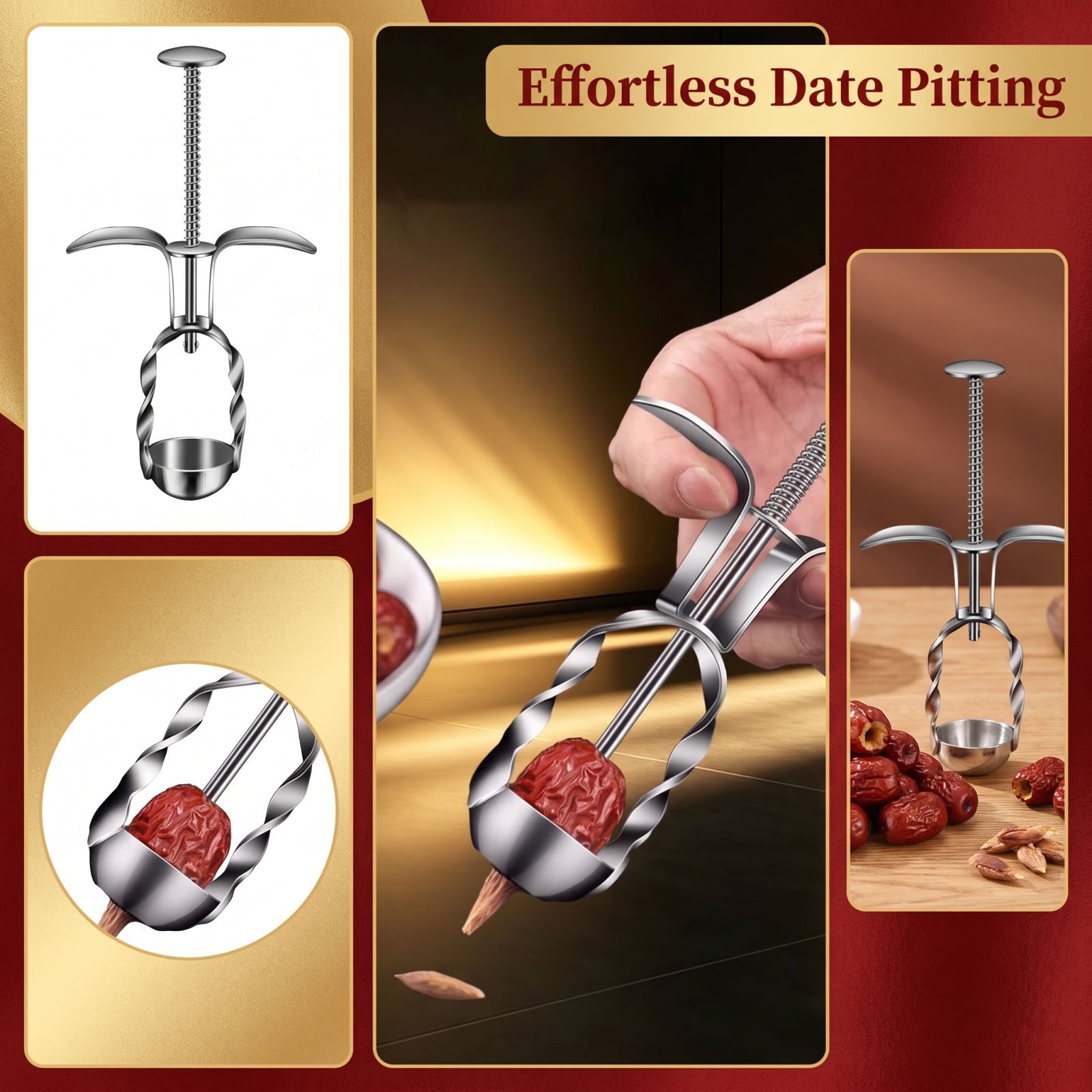 Stainless Steel Red Date Pitte - огляд і ціна Kitchen Gadgets Baking