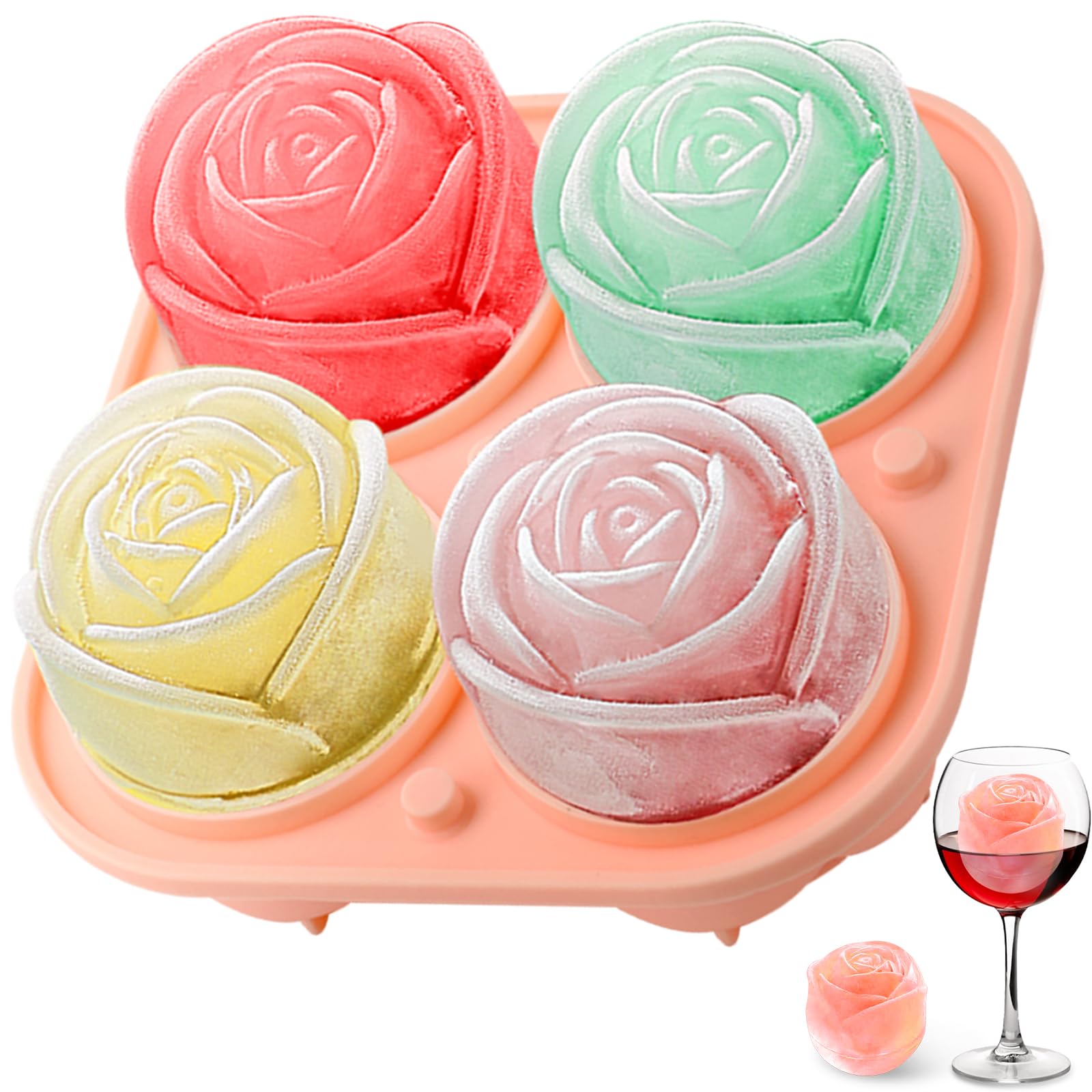 3D Rose Silicone Ice Molds 4-H - огляд і ціна Kitchen Gadgets Baking